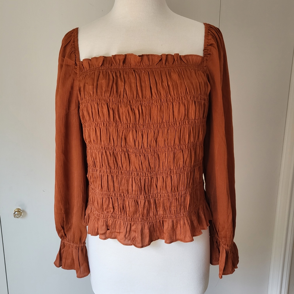a new day Smocked Top XL Burnt Orange